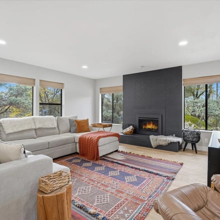 Yosemite Outpost modern living room with fireplace