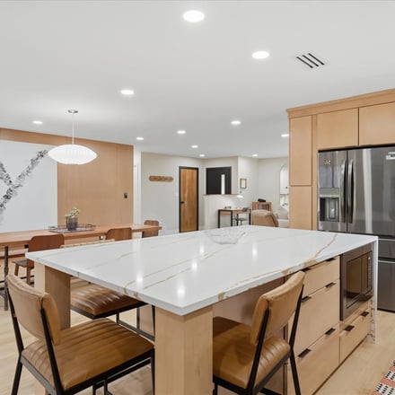 Yosemite Outpost kitchen with marble island